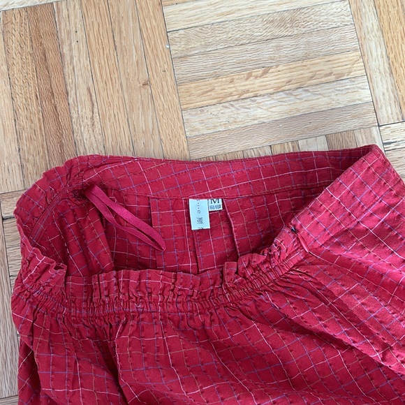 Red Cotton Maxi Skirt - Picture 4 of 4